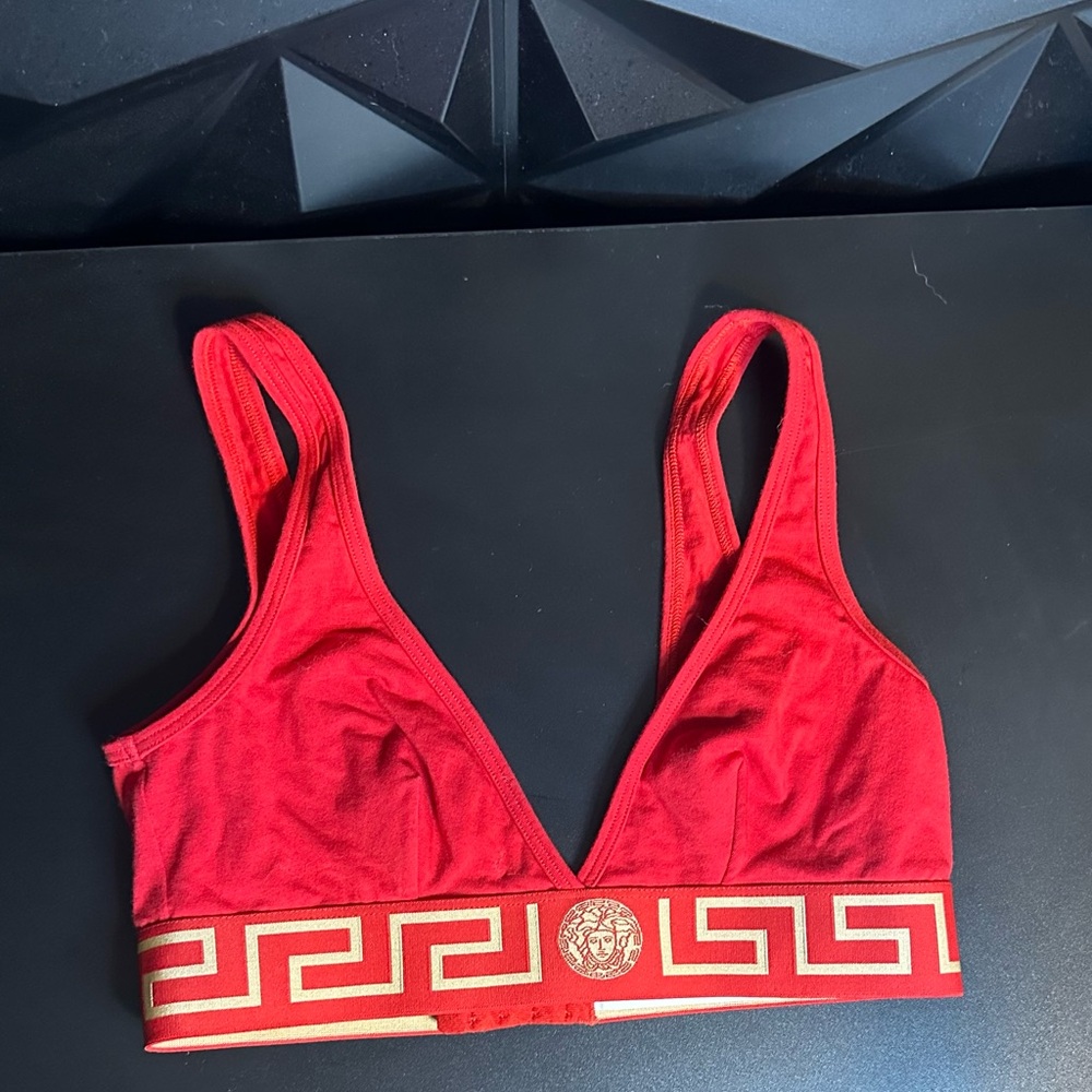 Versace Red and Gold Women's Bra